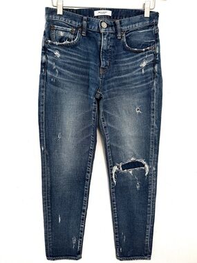 Moussy Vintage Distressed Jeans High Rise Dark Wash Grunge Denim 27 Japan Y2K